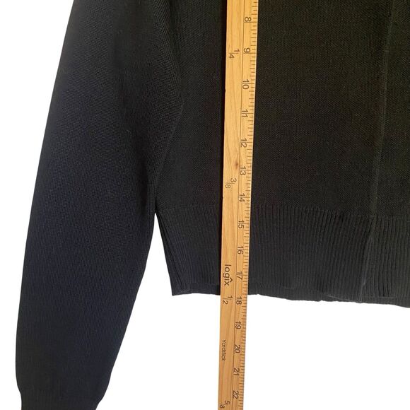 Isola Marras Cardigan L  Black Wool Knit Crop Designer Old Money Goth Whimsigoth - Picture 4 of 10